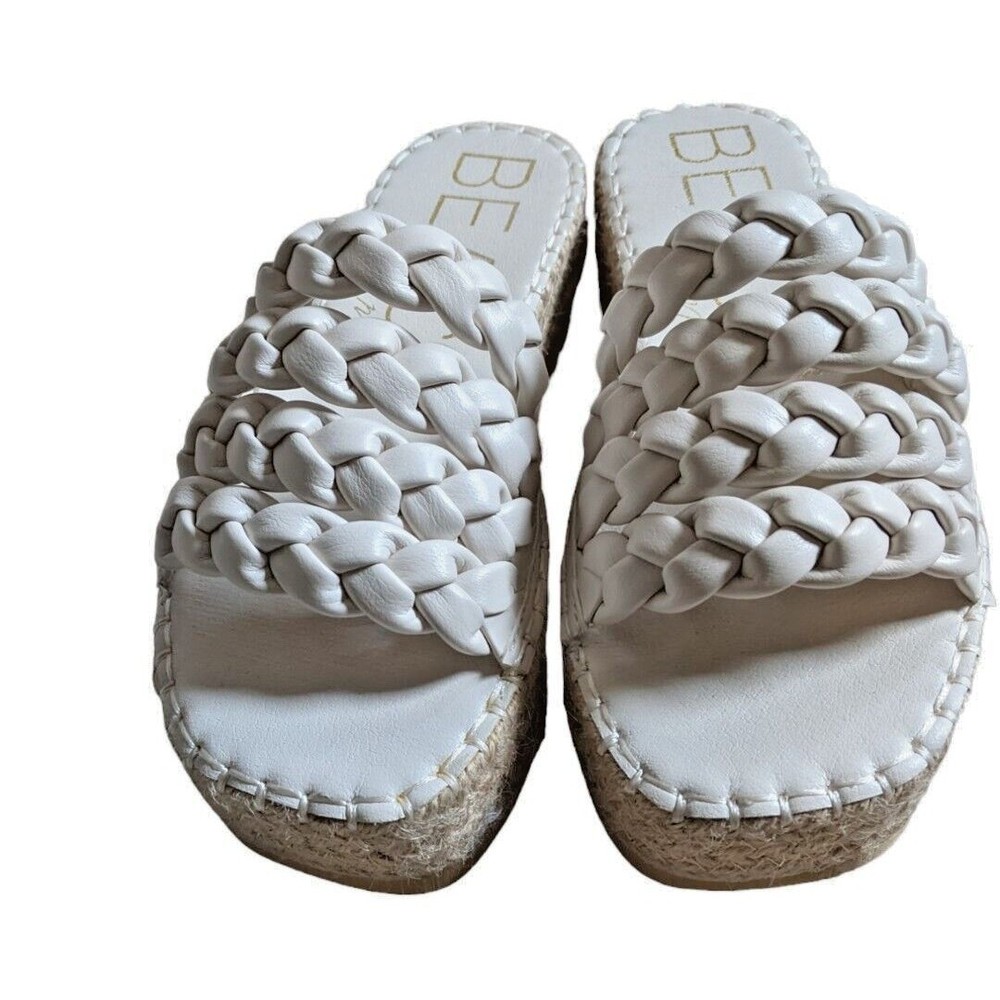 Beach by Matisse Pacific White Braided Platform Slip On Sandals Size 7M